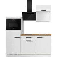 KÜCHENLEERBLOCK IP1200 180 cm  in Weiß, Eichefarben  - Eichefarben/Schwarz, Basics, Holzwerkstoff/Metall (180cm) - Impuls