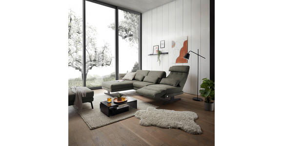 ECKSOFA in Flachgewebe Grün 176-217/259-307 cm - Schwarz/Grün, Design, Textil/Metall (176-217/259-307cm) - Dieter Knoll