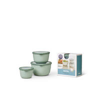 VORRATSDOSENSET 3-teilig  - Mintgrau/Klar, KONVENTIONELL, Kunststoff (19/12/19,2cm) - Mepal