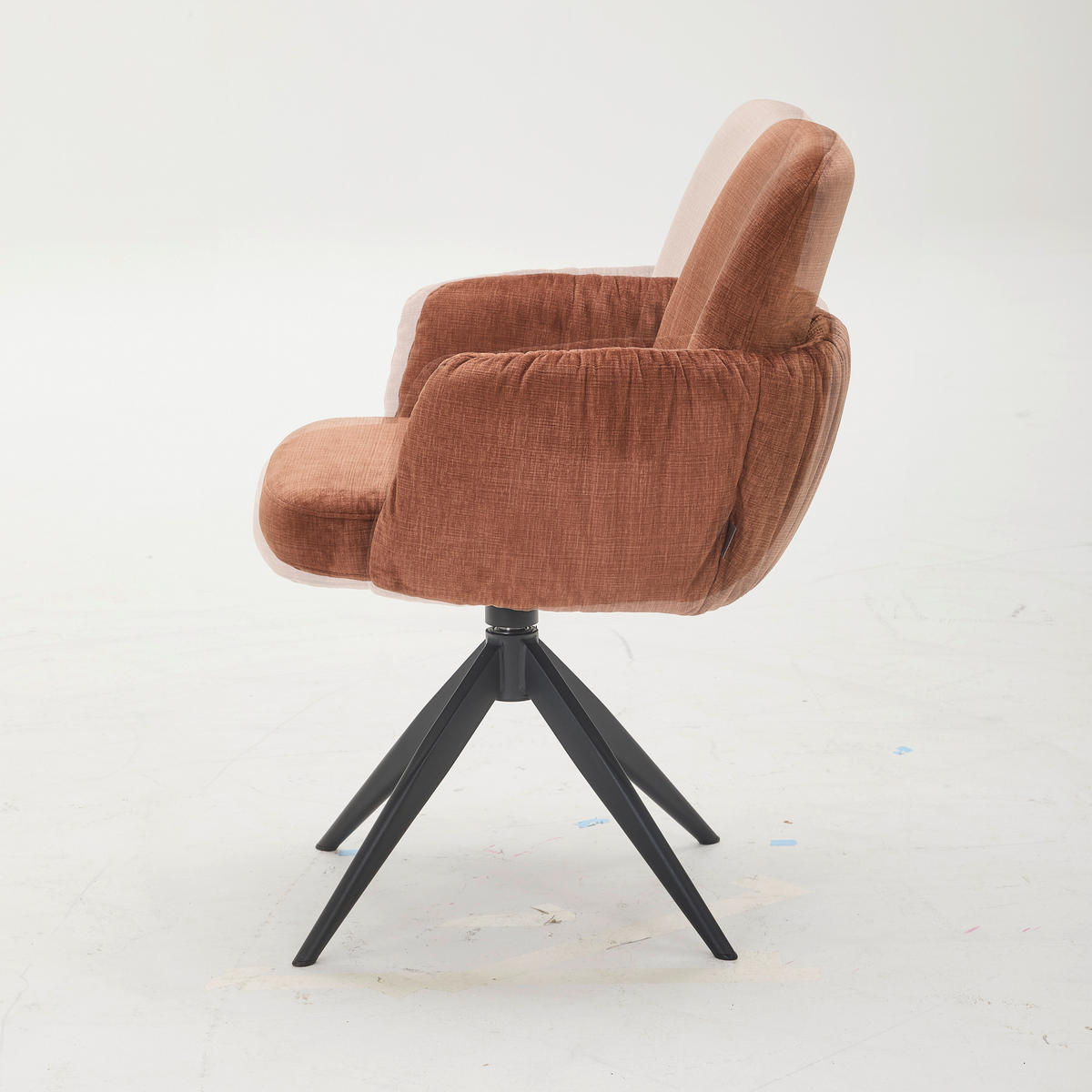 ŽIDLE S PODRUČKAMI, železo, samet, černá, koňaková - černá/koňaková, Design, kov/textil (59/85/62cm) - Moderano