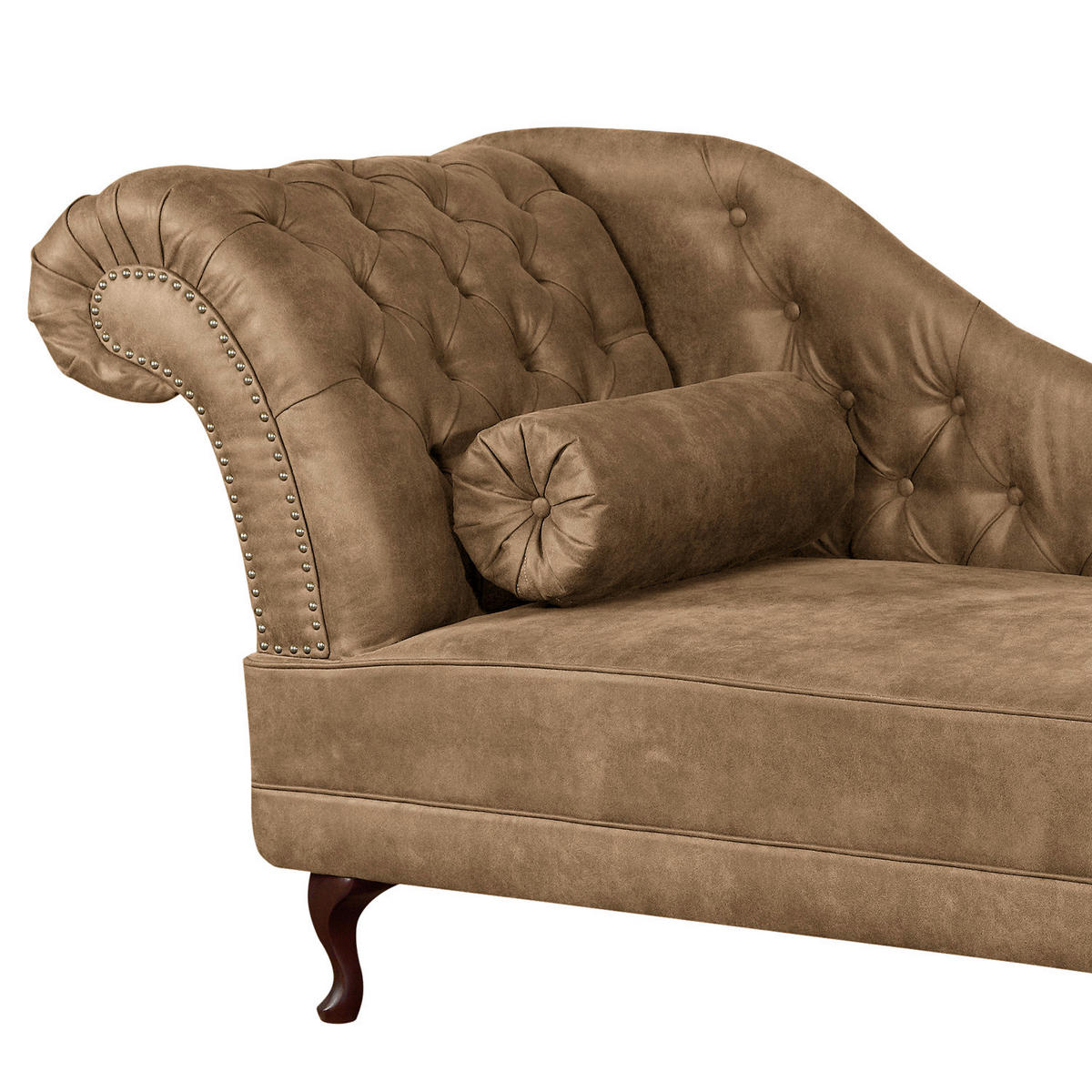 RÉCAMIERE Pako in Lederlook Braun  - Braun, Design, Holz/Textil (185/93/75cm) - Livetastic