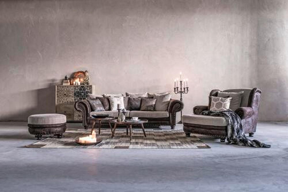MEGA SOFA braon, bež  - braon/bež, Romantično / Seoski, tekstil/drvo (276/81/140cm) - Landscape