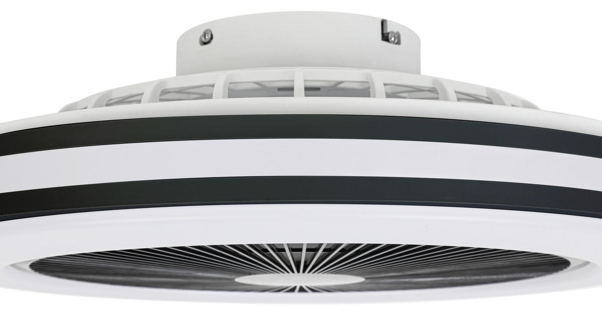 DECKENVENTILATOR - Schwarz/Weiß, Trend, Kunststoff/Metall (58/14,5cm) - Mican