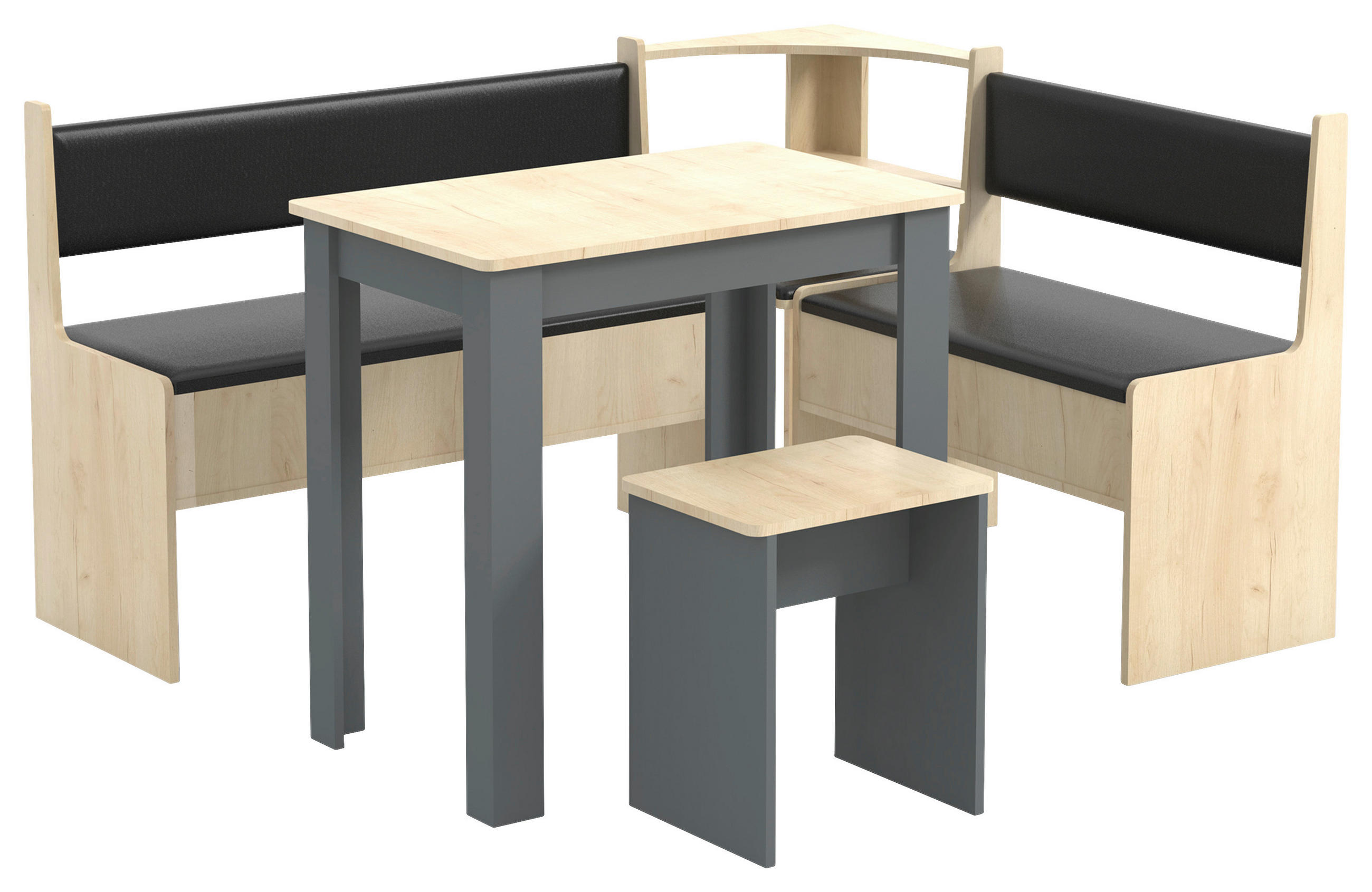 ECKBANKGRUPPE in Holzwerkstoff Anthrazit  - Anthrazit, MODERN, Holzwerkstoff (153/115cm) - MID.YOU