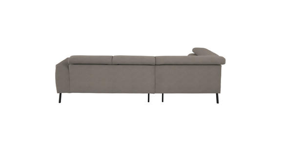 ECKSOFA Graubraun Feincord - Graubraun/Schwarz, Design, Textil/Metall (205/280cm) - Xora