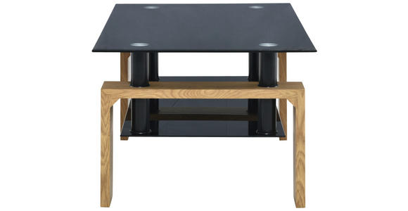 COUCHTISCH ESG 100/60/45 cm rechteckig Schwarz, Eichefarben  - Eichefarben/Schwarz, Design, Glas/Holzwerkstoff (100/60/45cm) - Carryhome