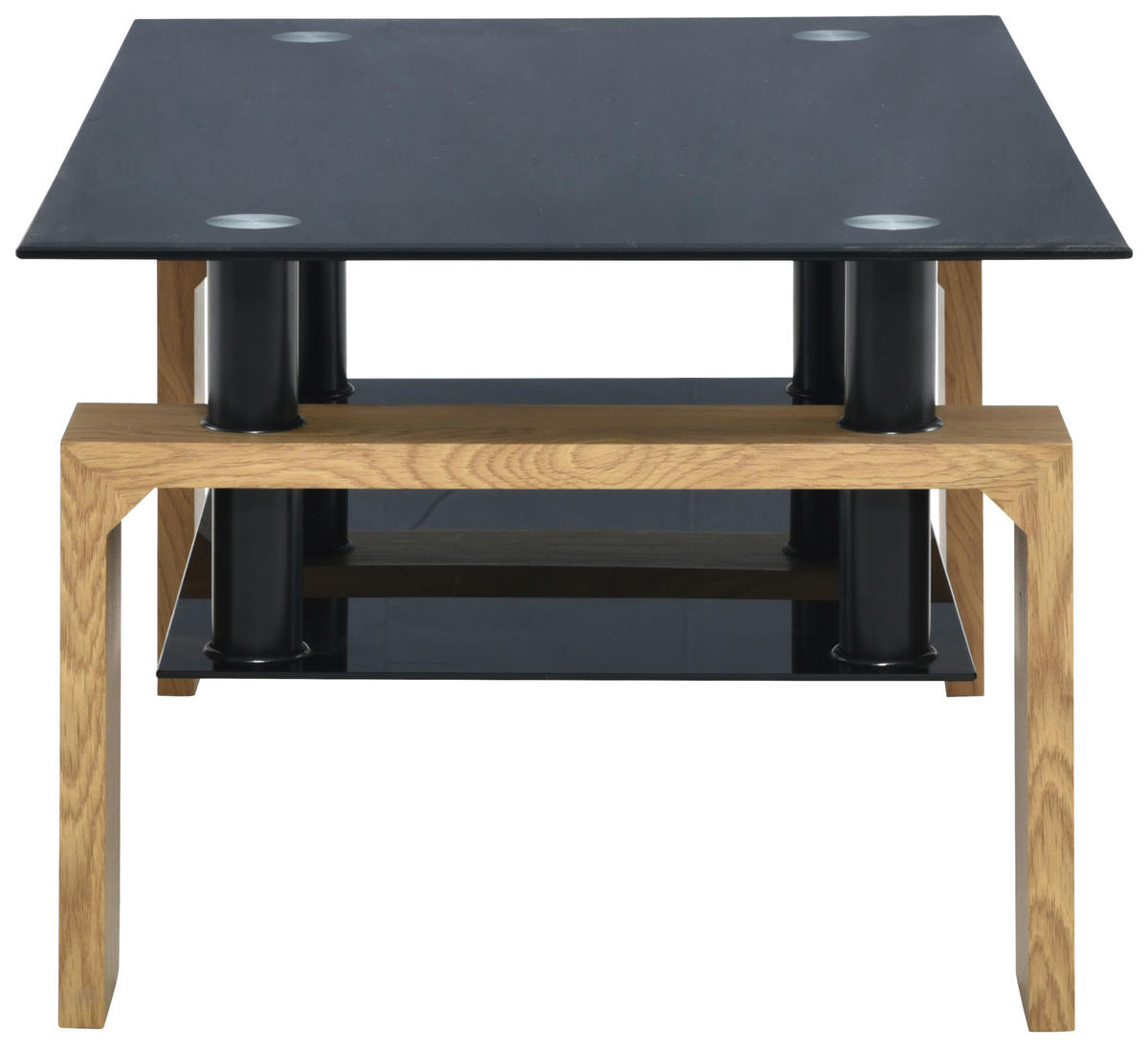 KONFERENČNÝ STOLÍK, čierna, farba duba, kov, sklo, kompozitné drevo, 100/60/45 cm - čierna/farba duba, Design, kov/kompozitné drevo (100/60/45cm) - Carryhome