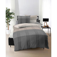 POSTELJNINA Zones 140/200 cm bombažni flanel siva  - siva, Konvencionalno, tekstil (140/200cm) - Kaeppel