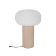 AKKU-TISCHLEUCHTE 13/19 cm  - Sandfarben/Weiß, Design, Glas/Metall (13/19cm) - Dieter Knoll