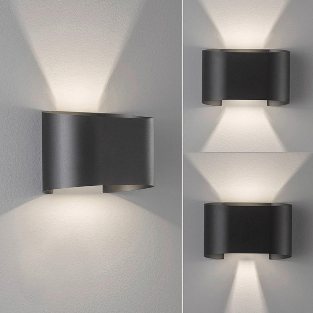 LED-WANDLEUCHTE Wall 18/12 cm   - Schwarz, Design, Metall (18/12cm) - Fischer & Honsel
