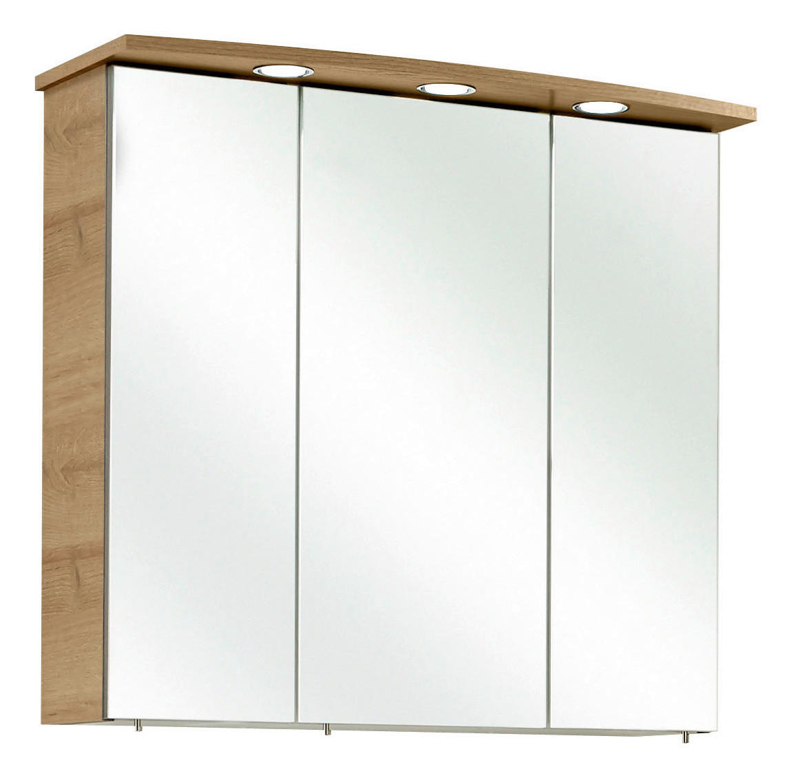 SPIEGELSCHRANK 75/72/20 cm  - Chromfarben/Eichefarben, Konventionell, Glas/Holzwerkstoff (75/72/20cm) - Xora