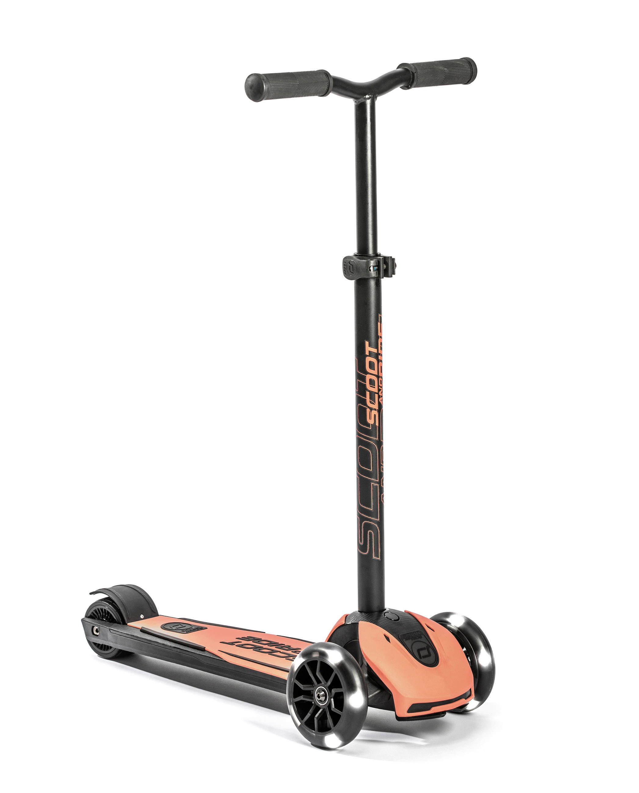 KINDERSCOOTER HIGHWAYKICK 5 LED  - Koralle/Schwarz, Trend, Kunststoff/Metall (25/79/60cm) - Scoot and Ride