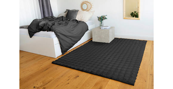 HOCHFLORTEPPICH 80/150 cm Hailey Schwarz - Schwarz, Basics, Textil (80/150cm) - Novel