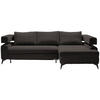 ECKSOFA Dunkelbraun Chenille  - Dunkelbraun/Schwarz, KONVENTIONELL, Textil/Metall (265/184cm) - Hom`in