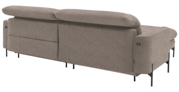 ECKSOFA in Flachgewebe Hellbraun  - Hellbraun/Schwarz, Design, Textil/Metall (191/252cm) - Dieter Knoll