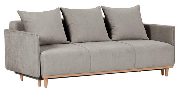 SCHLAFSOFA Chenille Hellgrau  - Beige/Hellgrau, Design, Holz/Textil (205/75/100cm) - Xora