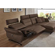 ECKSOFA in Echtleder Braun  300/157 cm  - Schwarz/Braun, Design, Leder/Metall (300/157cm) - Dieter Knoll