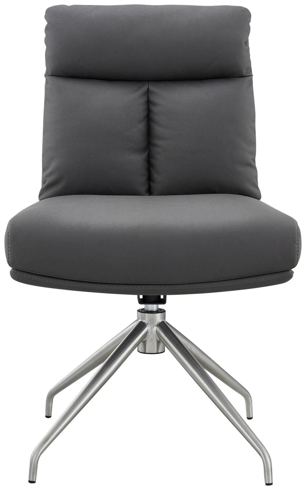 STUHL - Edelstahlfarben/Grau, Design, Textil/Metall (51,5/89,5/65cm) - Novel