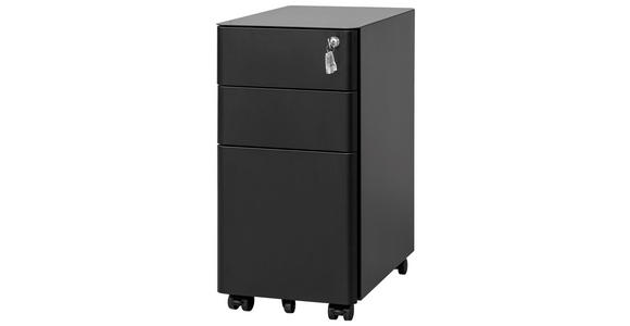 ROLLCONTAINER 30/59,2/50 cm  - Schwarz, KONVENTIONELL, Kunststoff/Metall (30/59,2/50cm) - Novel