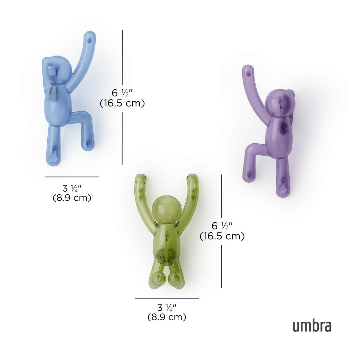 KUKA ZA ZID  zelena, lila, svetloplava  plastika  - lila/zelena, Osnovno, plastika (18/8/7cm) - Umbra