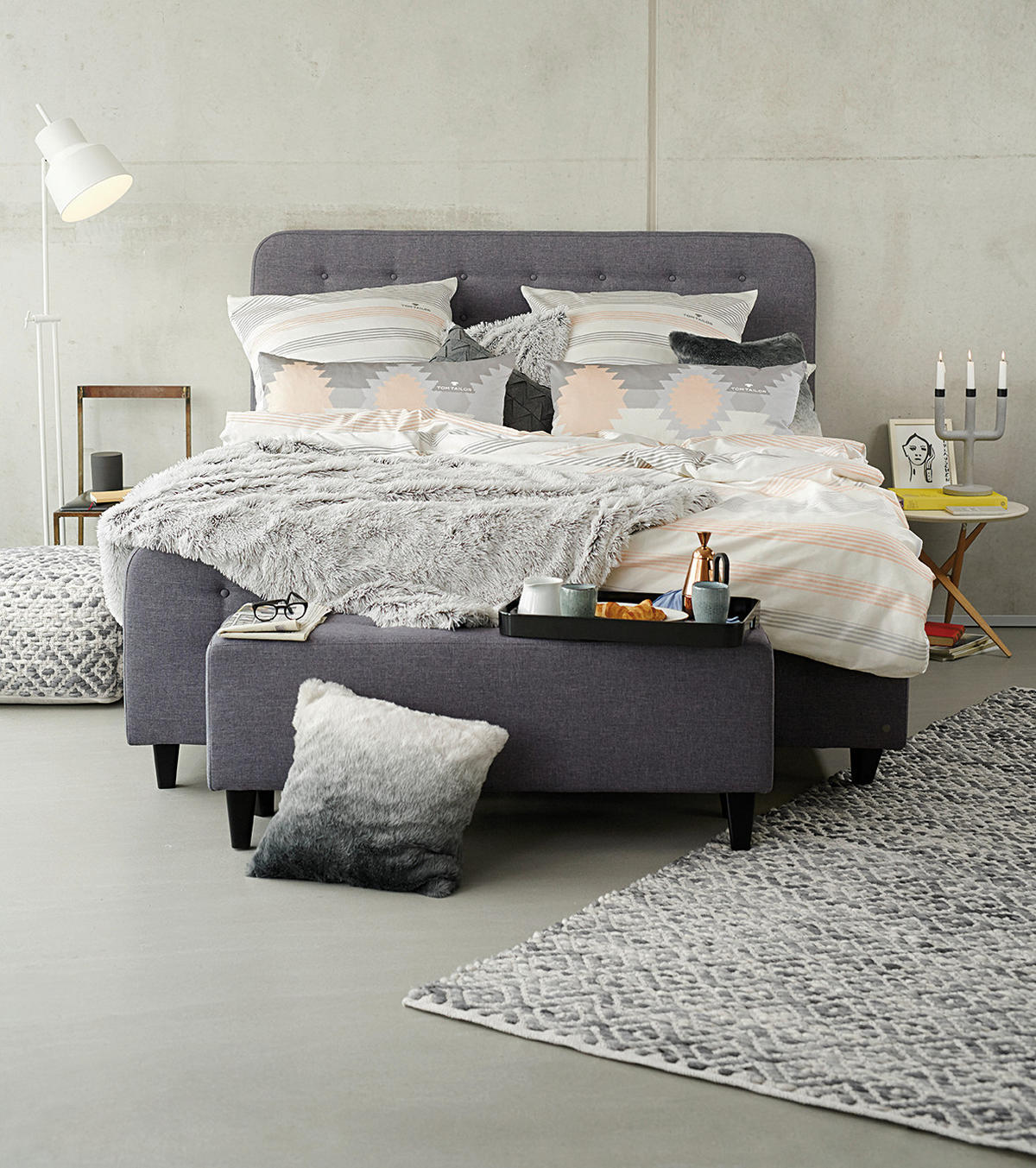 HANDWEBTEPPICH 160/230 cm Grau  - Grau, Basics, Textil (160/230cm) - Tom Tailor