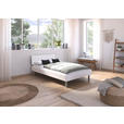 BETT 120/200 cm  in Weiß  - Alufarben/Weiß, Design, Holzwerkstoff/Metall (120/200cm) - Carryhome