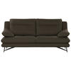 3-SITZER-SOFA in Leder Braun  - Braun, Design, Leder/Metall (215/90/109cm)
