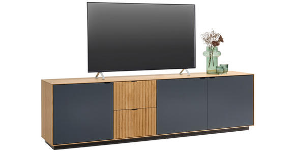 LOWBOARD Grau, Eichefarben  210/62/42 cm  - Eichefarben/Schwarz, Natur, Holz/Holzwerkstoff (210/62/42cm) - Linea Natura