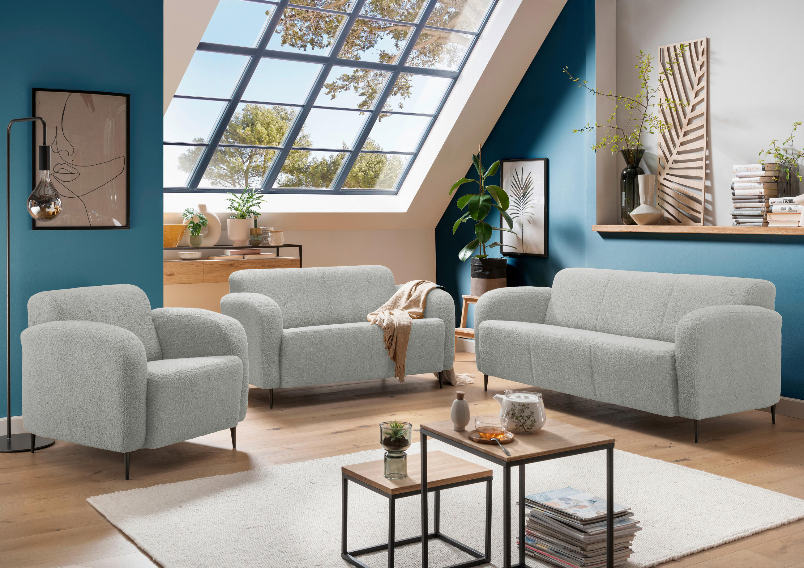 Thumbnail - Livetastic Sessel, Hellgrau, Textil, 85x76x90 cm, Made in EU, Wohnzimmer, Sessel, Polstersessel