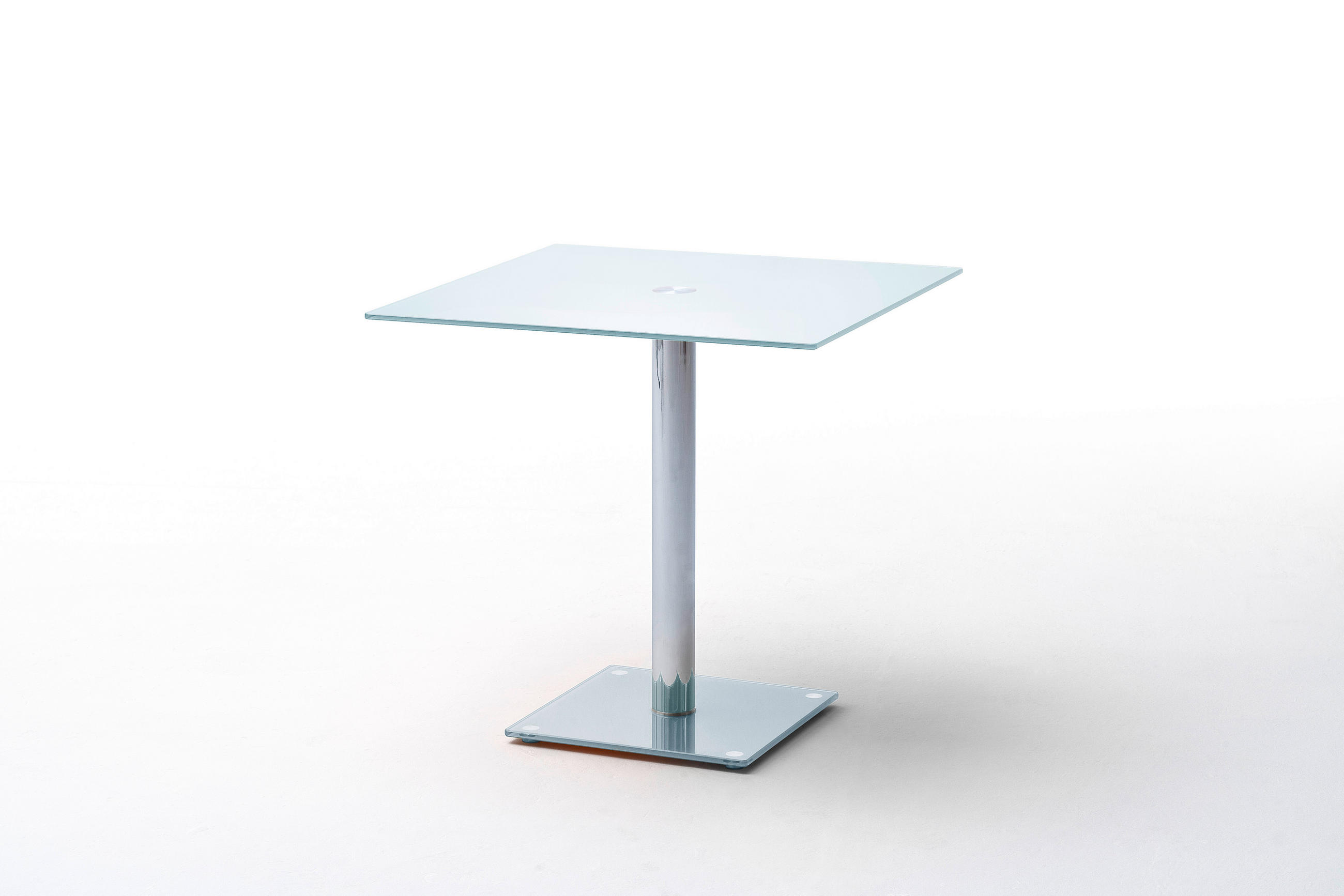 STOL ZA BLAGOVAONICU  bijela, boje kroma  metal, staklo  - bijela/boje kroma, Moderno, staklo/metal (80/77/80cm) - Ti'me