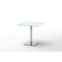 STOL ZA BLAGOVAONICU  bijela, boje kroma  metal, staklo  - bijela/boje kroma, Moderno, staklo/metal (80/77/80cm) - Ti'me