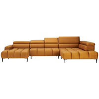 ECKSOFA in Webstoff Currygelb   - Currygelb/Schwarz, Design, Textil/Metall (177/385/216cm) - Welnova