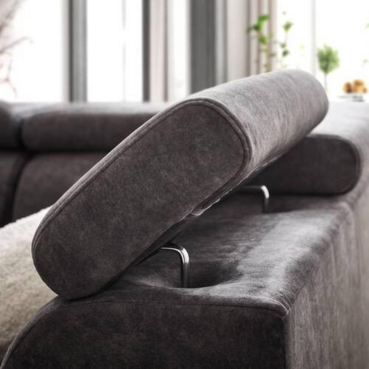WOHNLANDSCHAFT in Velours Beige  - Beige/Schwarz, Design, Textil/Metall (172/340/191cm) - Stylife