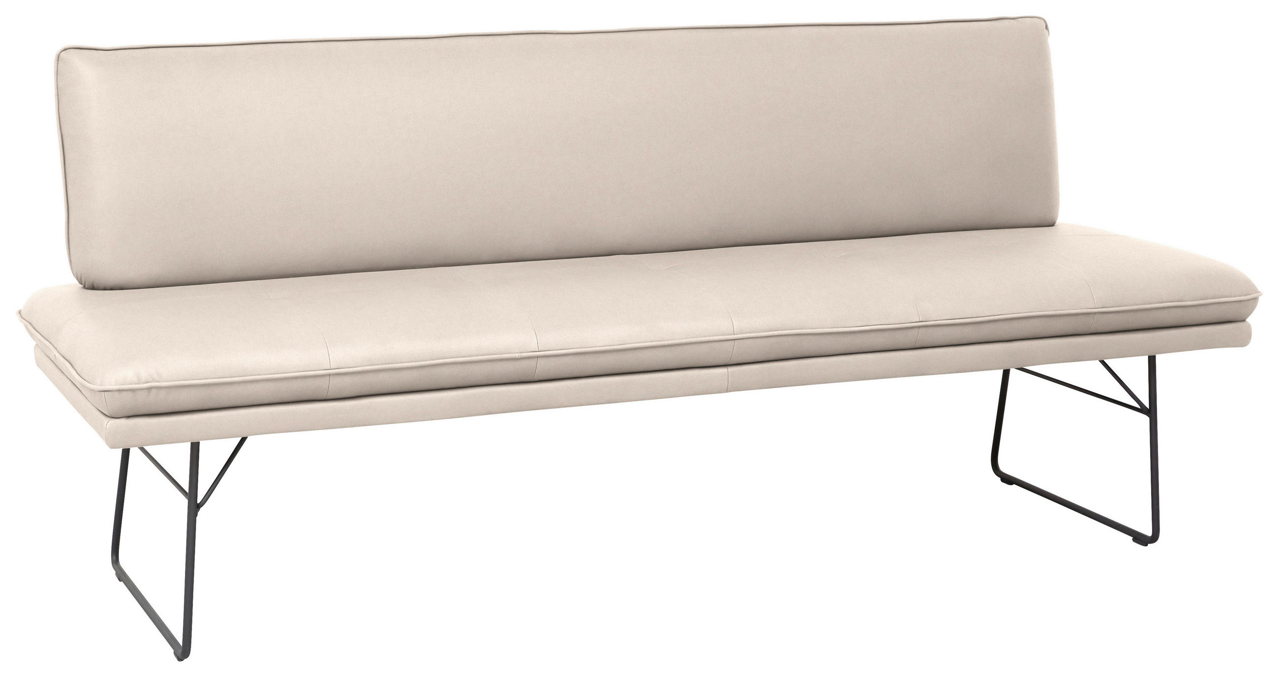 SITZBANK in Metall, Textil Creme, Schwarz  - Creme/Schwarz, Design, Textil/Metall (195/87/65cm) - Dieter Knoll