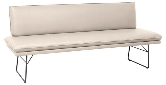 SITZBANK in Metall, Textil Creme, Schwarz  - Creme/Schwarz, Design, Textil/Metall (195/87/65cm) - Dieter Knoll