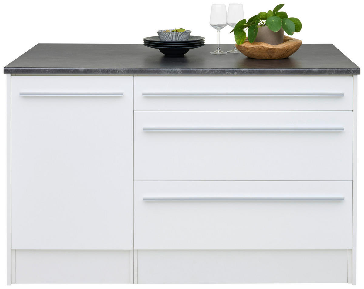 KUHINJSKI OTOK - srebrne barve/bela, Konvencionalno, umetna masa/leseni material (145/90/90cm) - MID.YOU