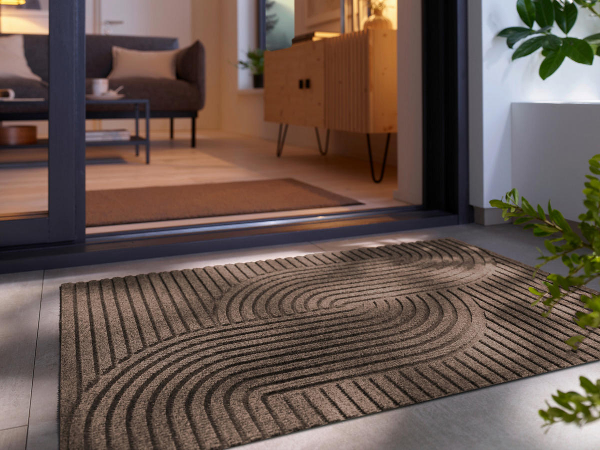 FUßMATTE 60/90 cm Loop taupe  - Beige, Design, Kunststoff/Textil (60/90cm) - wash+dry