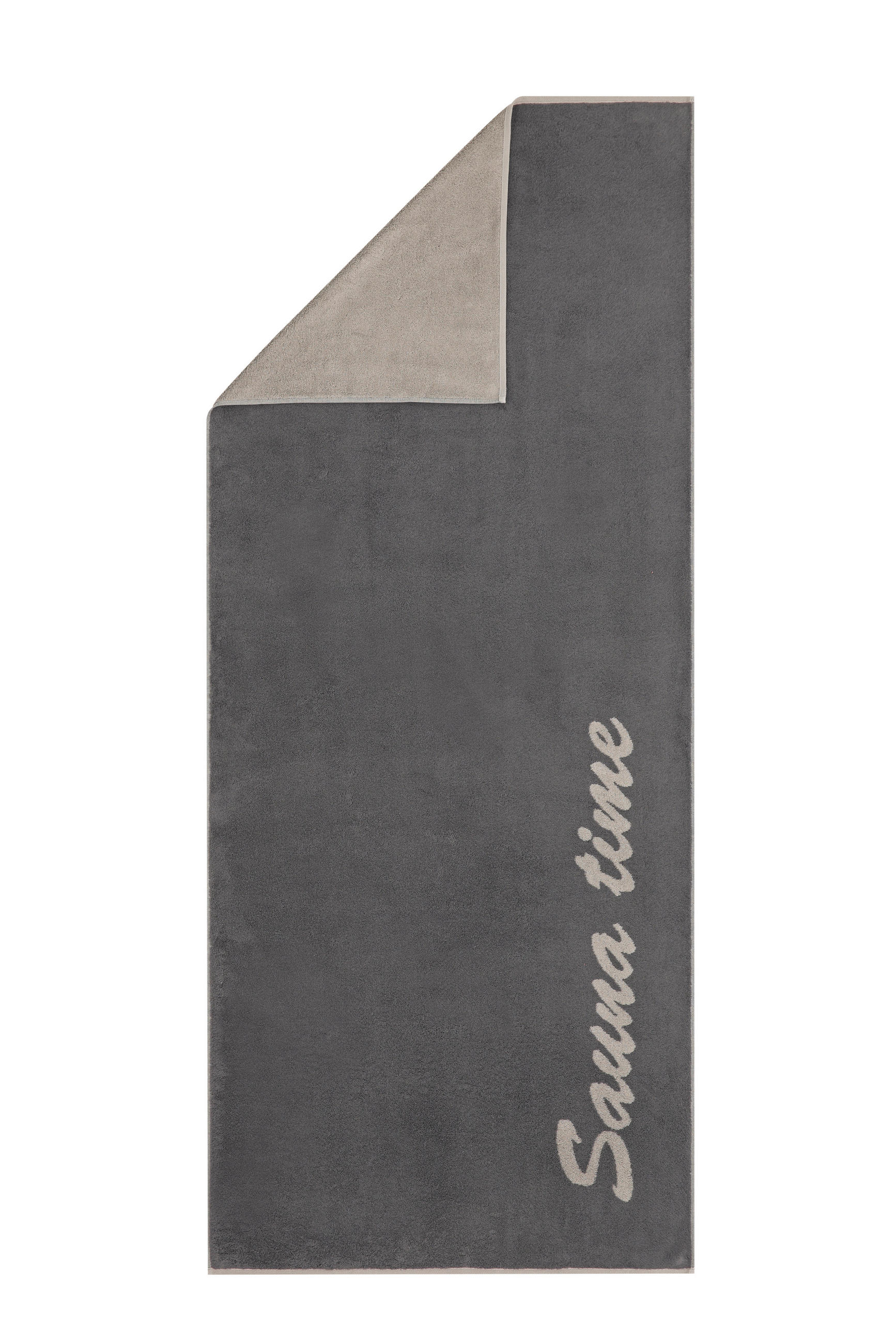 SAUNATUCH SAUNA TIME Anthrazit  - Anthrazit, Basics, Textil (80/200cm) - Cawoe