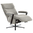 RELAXSESSEL in Textil Hellgrau  - Hellgrau/Schwarz, Design, Textil/Metall (68/117/85cm) - Cantus