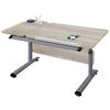 JUGENDSCHREIBTISCH 130/70/53-79 cm  - Eichefarben/Silberfarben, Basics, Holzwerkstoff/Metall (130/70/53-79cm) - Paidi