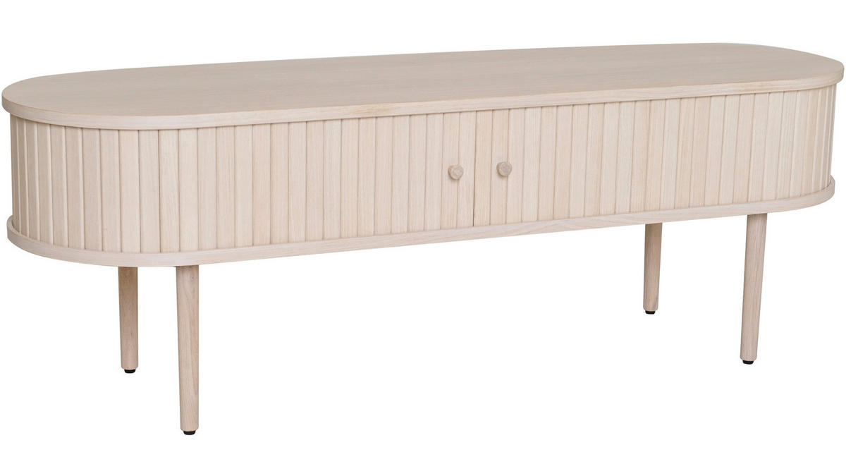 TV-MÖBEL i faner ek vit, ekfärgad  - vit/ekfärgad, Design, trä (130/40/45cm) - Best Price