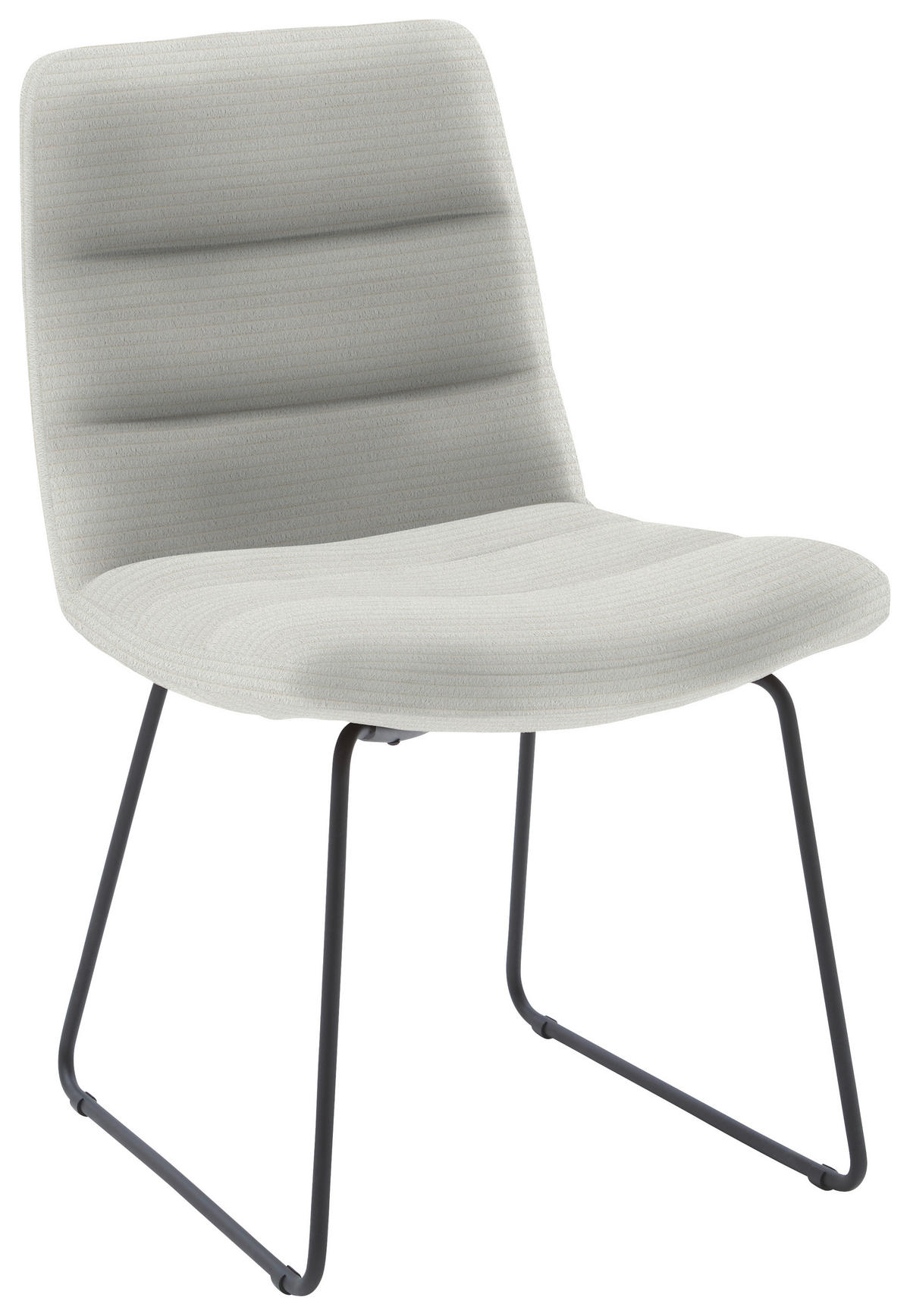 STUHL  in Cord Textil  - Hellgrau/Schwarz, Design, Textil/Metall (52/88/66cm) - Dieter Knoll