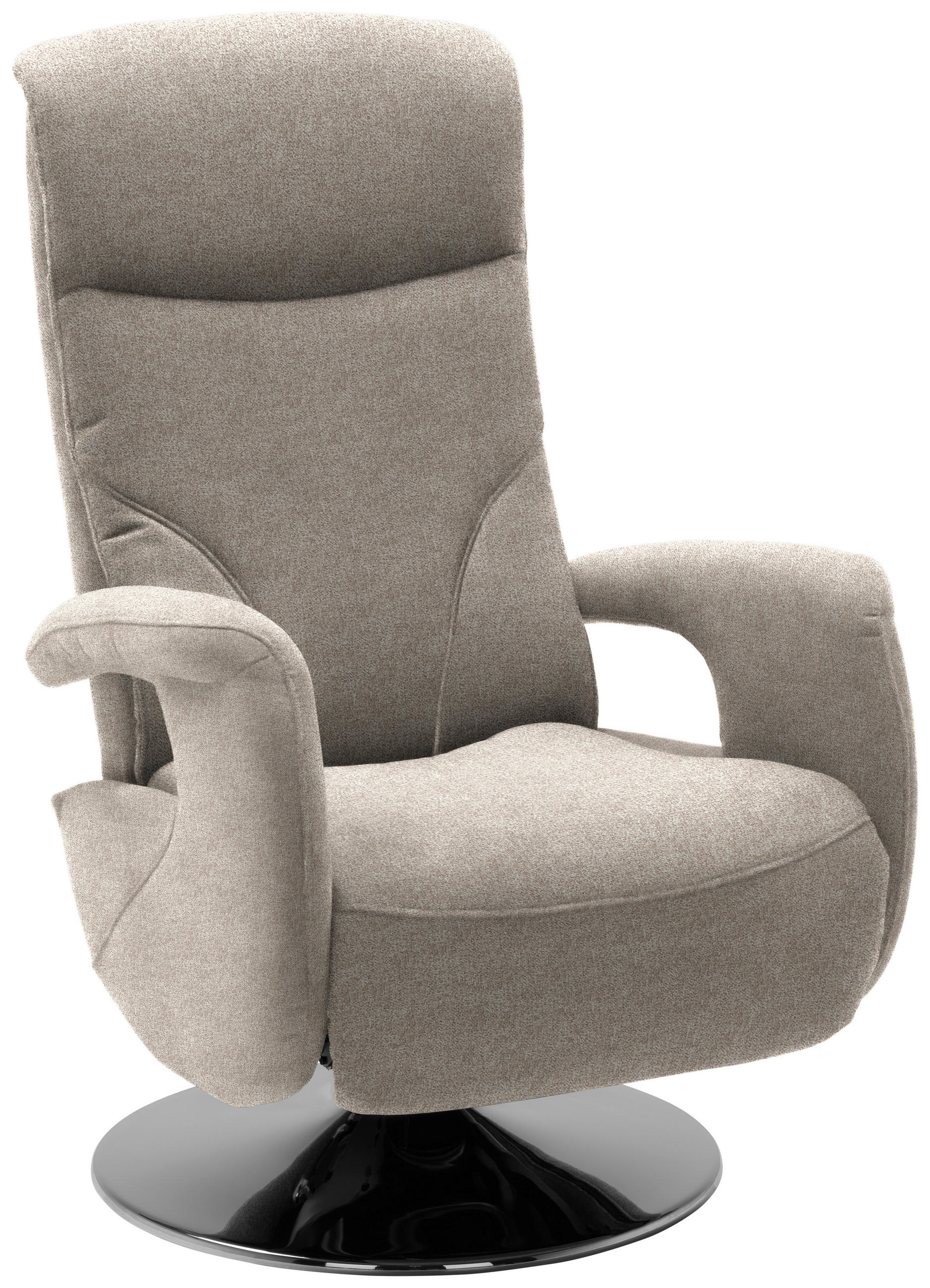 RELAXSESSEL Chenille, Mikrofaser Relaxfunktion, Kopfteilverstellung    - Chromfarben/Hellbraun, Design, Textil/Metall (71/110/83cm) - Dieter Knoll