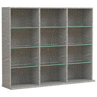 REGAL  102/82/23 cm Grau  - Grau, Design, Glas/Holzwerkstoff (102/82/23cm) - MID.YOU