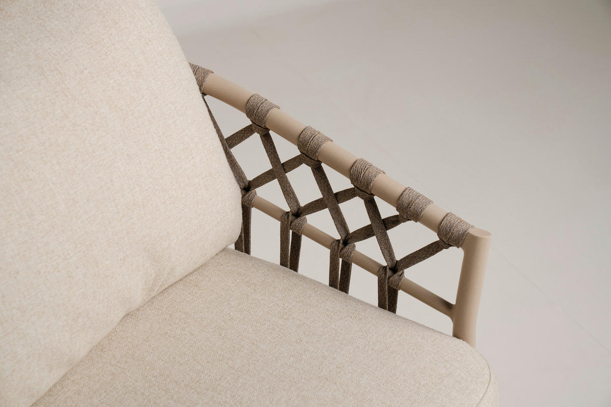 GARTENSESSEL Aluminium Champagner, Beige  - Champagner/Beige, Basics, Textil/Metall (39/86/62cm) - Tierra Outdoor