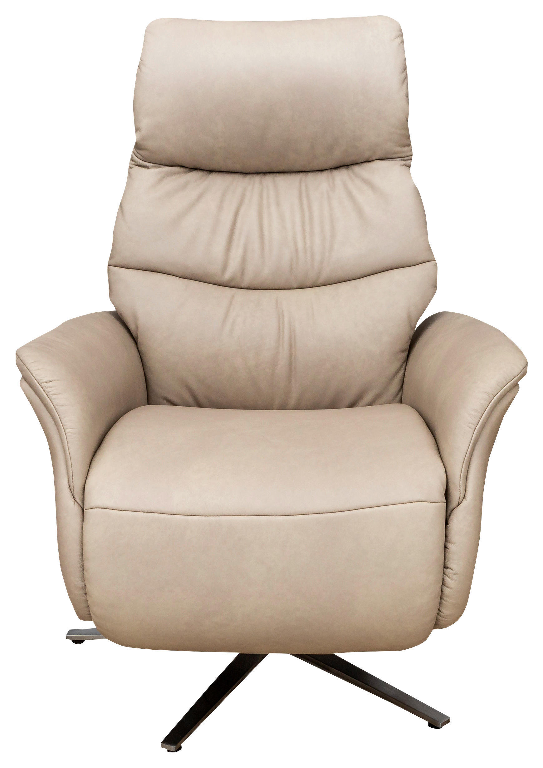 Scaun De Relaxare din piele, bej - argintiu/bej, Modern, metal/piele (74/117/88cm) - Himolla