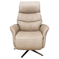 Scaun De Relaxare din piele, bej - argintiu/bej, Modern, metal/piele (74/117/88cm) - Himolla