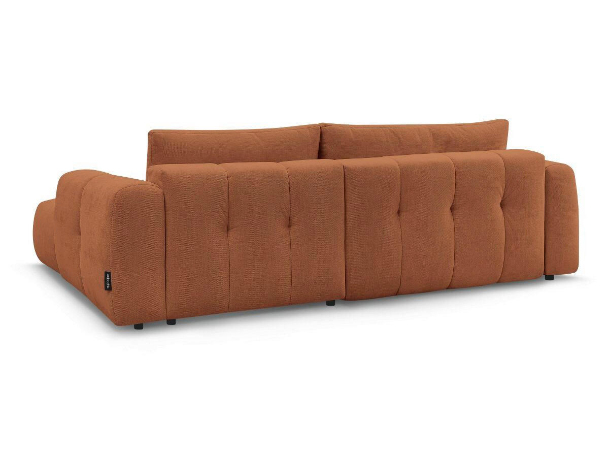 ECKSCHLAFSOFA FUJI Leinenoptik Orange  inkl.  - Schwarz/Orange, MODERN, Kunststoff/Textil (292/160cm)
