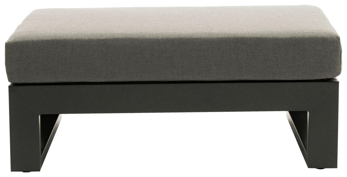 LOUNGEHOCKER 89/24/60 cm Aluminium  - Anthrazit/Hellgrau, Design, Textil/Metall (89/24/60cm) - Amatio