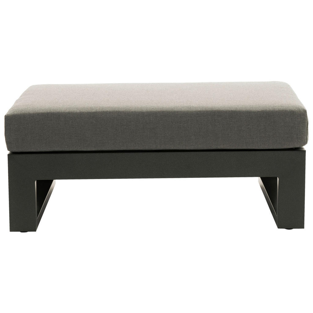 Thumbnail - Amatio Loungehocker, Anthrazit, Metall, Textil, Füllung: Schaumstoff, rechteckig, 89x24x60 cm, Bsci, erweiterbar (Typena...